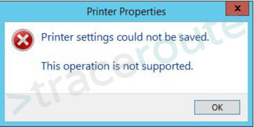 Printer settings could not be saved – Changing print driver Win 2012r2